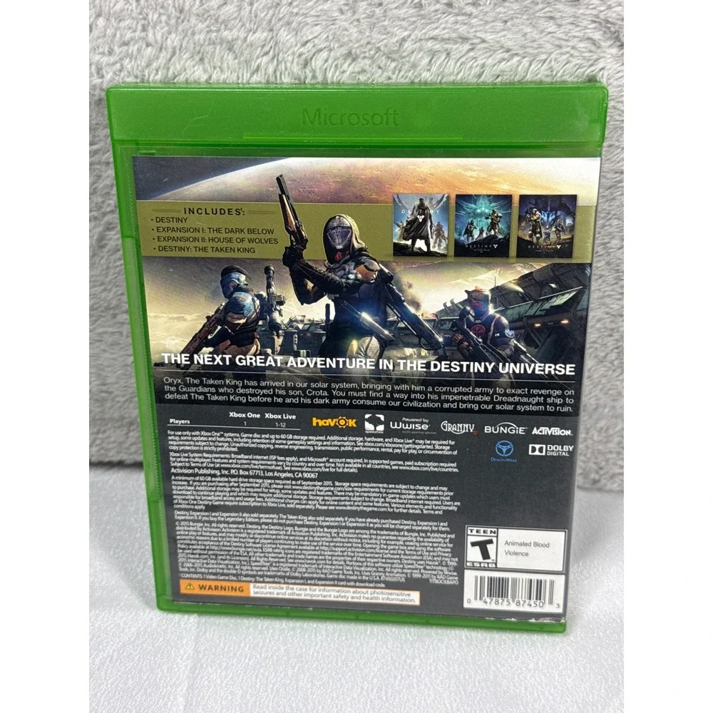 Bungie Destiny The Taken King Xbox One OS Green Legendary Edition FPS Game